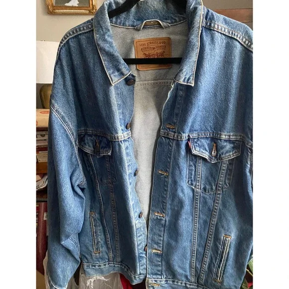 Vintage Levi's Made in USA Denim Trucker Blue Jean Jacket XXL Oversized Heritage